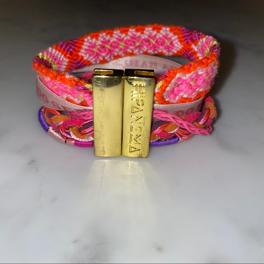 hipanema pink and orange bracelet